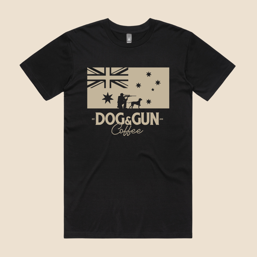 Aussie Hunter T-Shirt - Dog & Gun Coffee