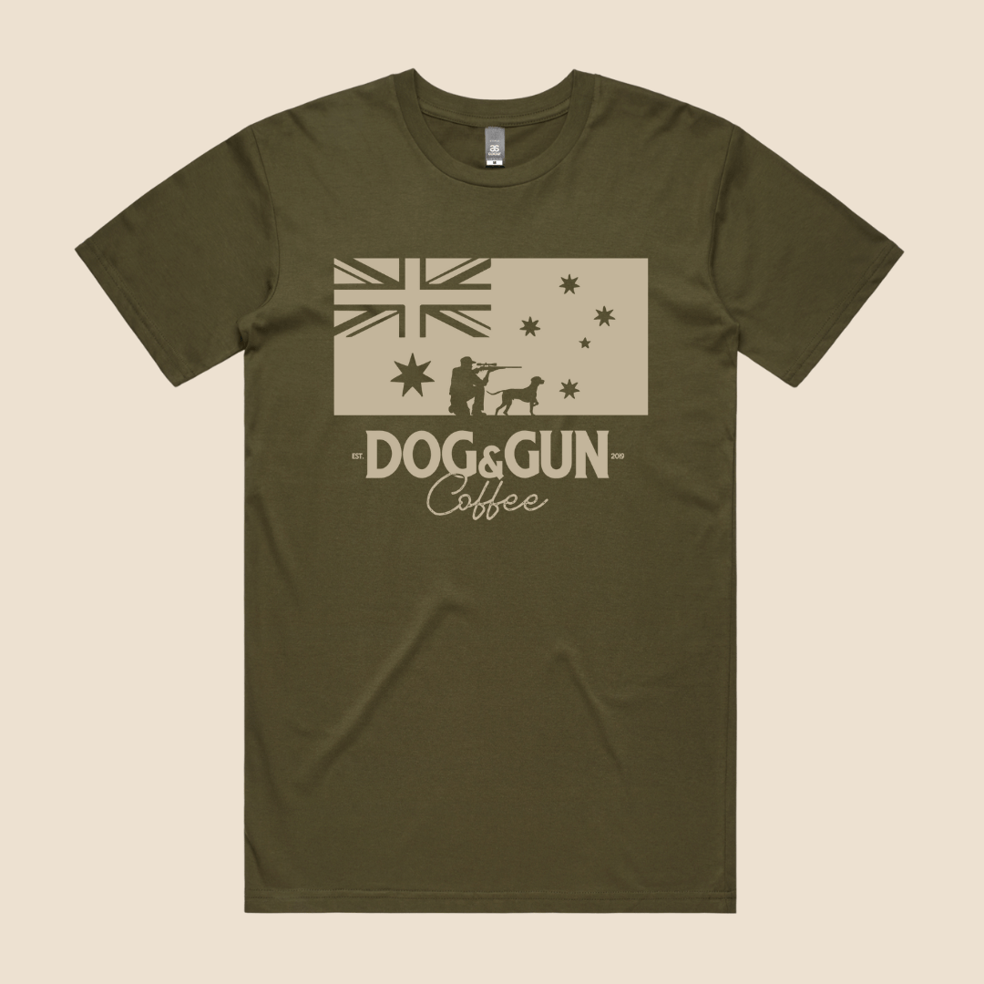 Aussie Hunter T-Shirt - Dog & Gun Coffee