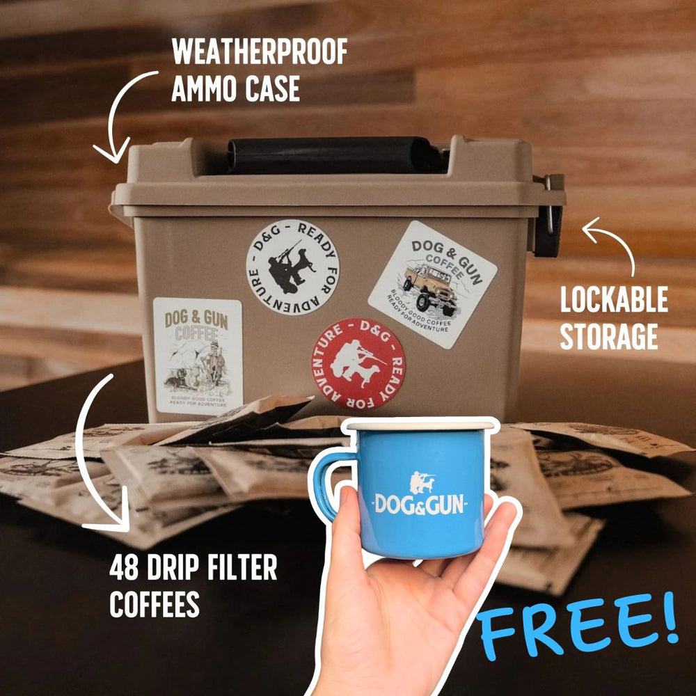 Reload Pack - Ammo Case with 48 Drip Coffee Filters + FREE BLUE MUG