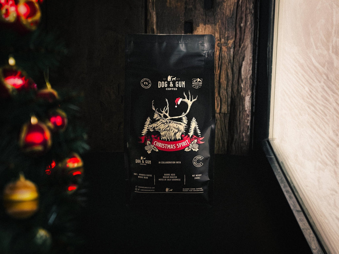 SOLD OUT Christmas Spirit (Whisky) Whole Beans 500g - Dog & Gun Coffee